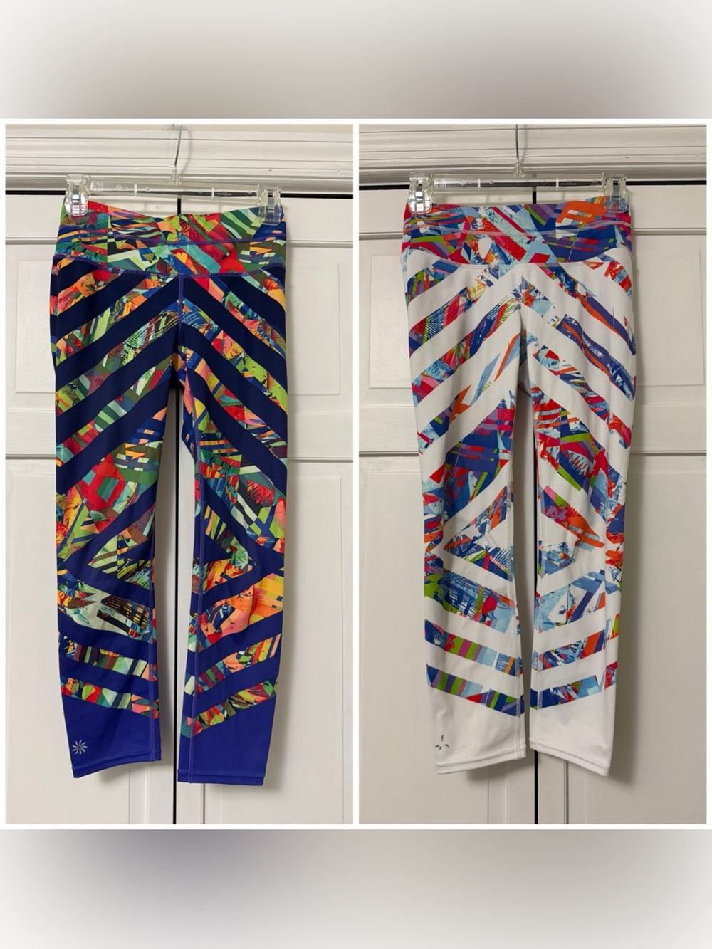 Athleta Kaleidoscope Sonar Capri Leggings  Set of 2 XXS Yoga Athleisure